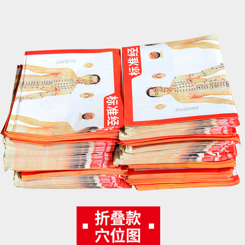 64 high-definition human body acupuncture point map. Manufacturer wholesale human body meridian acupuncture point book, moxibustion reference chart, moxibustion chart.