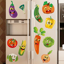 卡通可爱门翻新图案冰箱蔬菜创意厨房小3d装饰贴画贴纸自粘贴立体