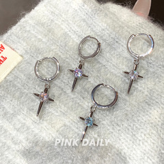 芒星のジルコンのクロスペンダントの耳輪の女性のフラッシュドリルの高級感の小さい大衆の耳のボタンの百合のイヤリングの女性の気質