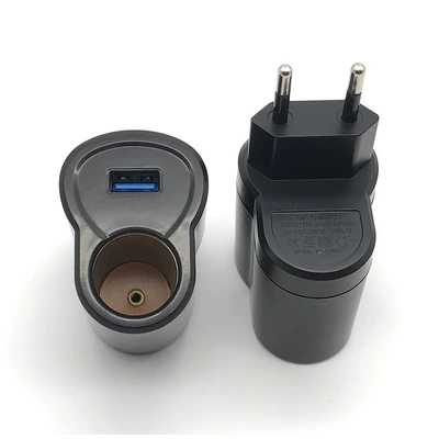 USB Charger Car Cigarette Lighter Converter Smart Ac to Dc Cigarette Lighter 220V to 12V Household Cigarette Lighter (Mobil şarj cihazları) - european-regulations-medium-hole-cigarette-lighterusb