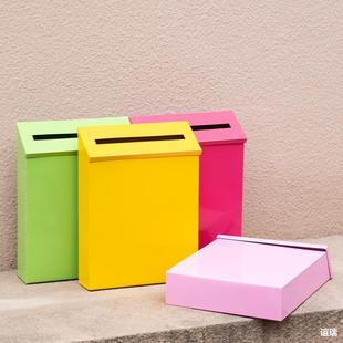 Creative Simple Mailbox Outdoor Solid Color Wall Hanging Without Lock Home Wall Hanging Decorative Iron Mailbox in stock