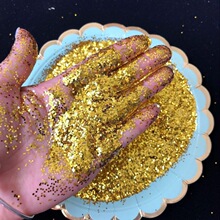 10g PET Colorful Golden Glitter Powder Circular Sequ Flash L