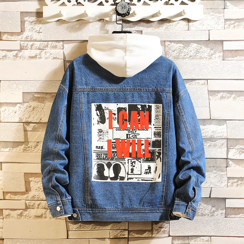Spring and Autumn Youth Men's Denim Jacket Casual Student Trend Printing Versatile Coat_voghion.com