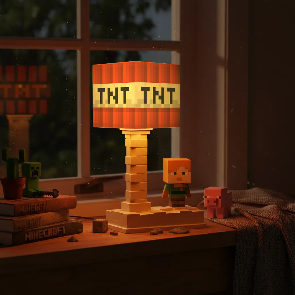 Minecraft Peripheral Game Elements Tnt Night Light Mc Building Block Lamp Student Bedside Lamp Atmosphere Table Lamp In Stock