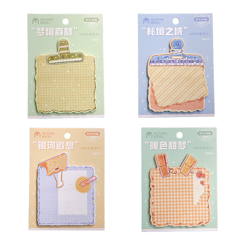 Mr. Paper tarjeta trasera N pegatinas de la serie de cuadros fijos originales ins notas adhesivas para estudiantes notas de oficina notas