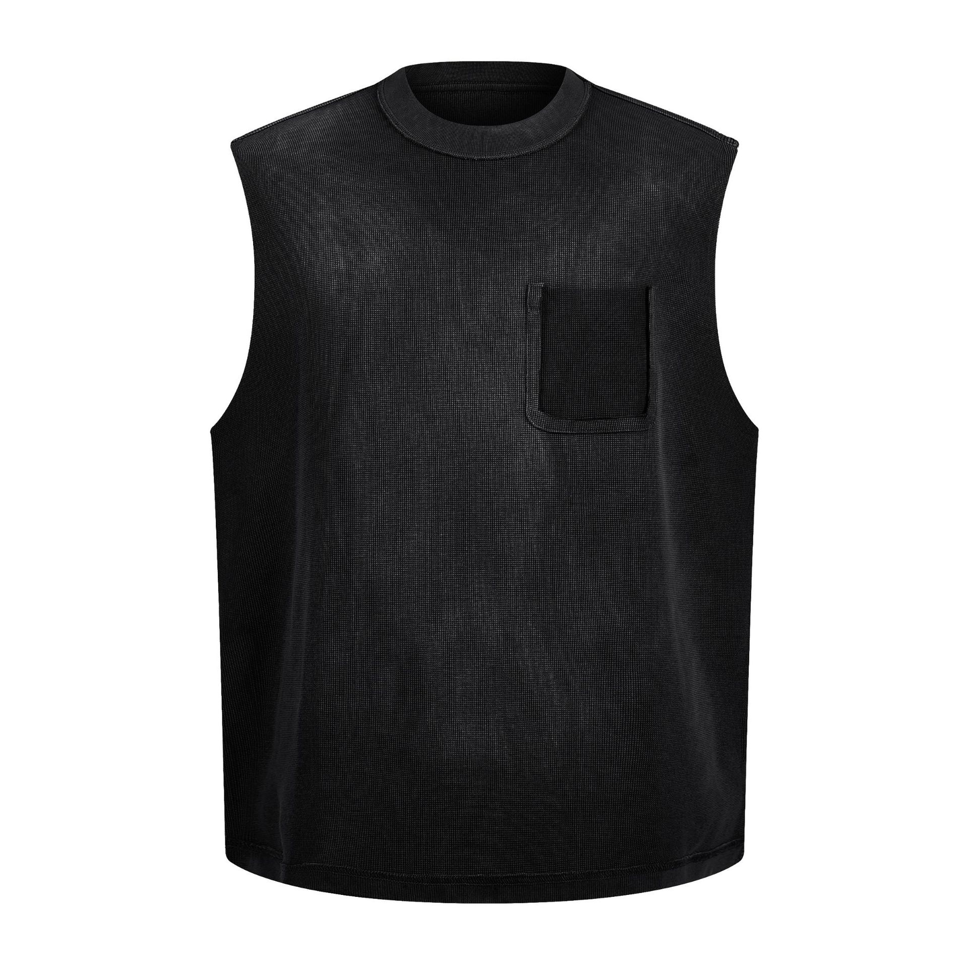 Chaleco Ajustado Lavado para Hombre de Mezcla de Algodón, Transpirable y Suave, para Uso Casual