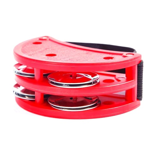 Percussion cajon with steel bell, African drum, foot tambourine, foot bell, foot rattle, musical instrument accompaniment