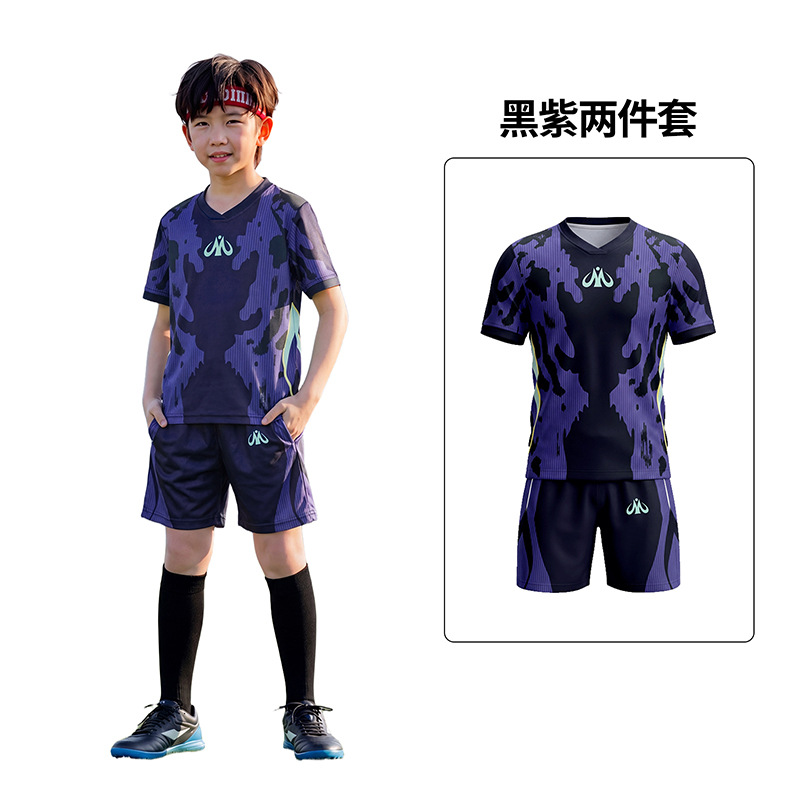 Trajes de fútbol infantil transfronterizos de verano, trajes de entrenamiento para estudiantes primarios, uniformes deportivos de niños y niñas, camisetas de secado rápido image 9