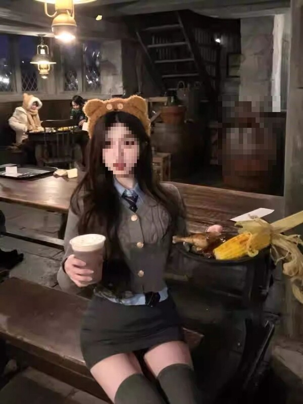 American Jk Uniform Preppy Style Suit Autum New Gray Sweater Cardigan Shirt Hip Skirt Three-Piece Set