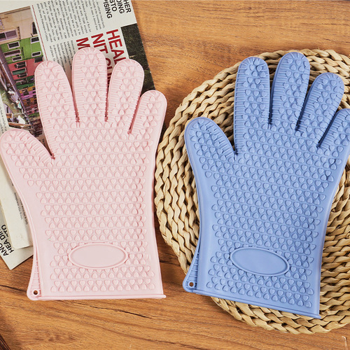 Manufacturer's cotton fabric heat insulation silicone heat insulation gloves, kitchen anti-slip microwave heat-resistant special oven gloves