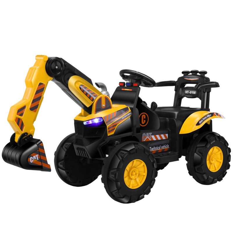 Excavadora eléctrica para niños, excavadora vieja, coche de juguete de control remoto recargable, coche de juguete para bebés de 2 - 8 años