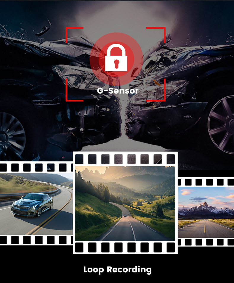 Cross-Border 3inch Screen 4K+2K+Wifi+Gps Front and Rear Dual Recording Ultra-Clear Driving Recorder Wifi Car Internet
