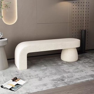 Light Luxury Shoe Changing Stool Home Bedroom Bed End Stool Nordic Clothing Store Internet Celebrity Long Sofa Stool Cashmere Resting Stool