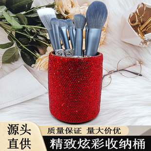 Round pens holder, table storage basket, brush, storage system
