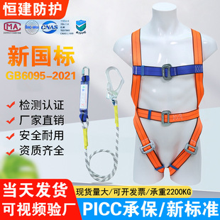New National Standard Safety Belt, Cushioned European-Style Waist Protection Safety Belt, Anti-Fall Protection for High-Altitude Construction Sites, Factory Inspection Available
