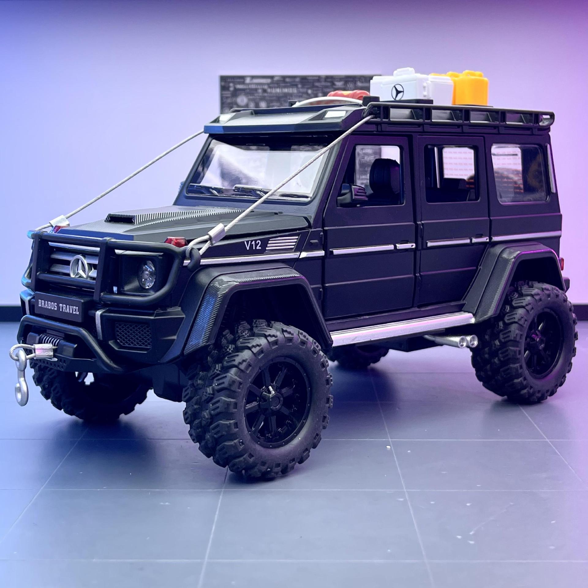 Aleación de coche 1:24 Big Ben G550 modelo de vehículo todoterreno tire hacia atrás con sonido y luz juguete coche música modelo adornos