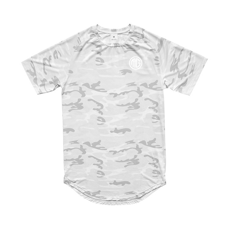Men's fitness quick-drying camouflage short-sleeved recreational running training clothes_voghion.com