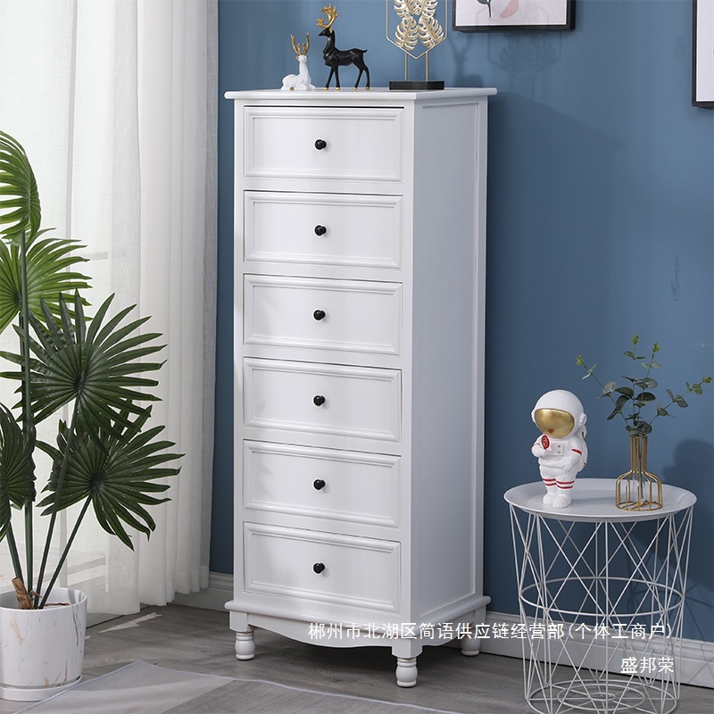 Fábrica directa armario de madera sólida estilo americano simple sala de estar dormitorio armario de almacenamiento casero pequeño armario image 3