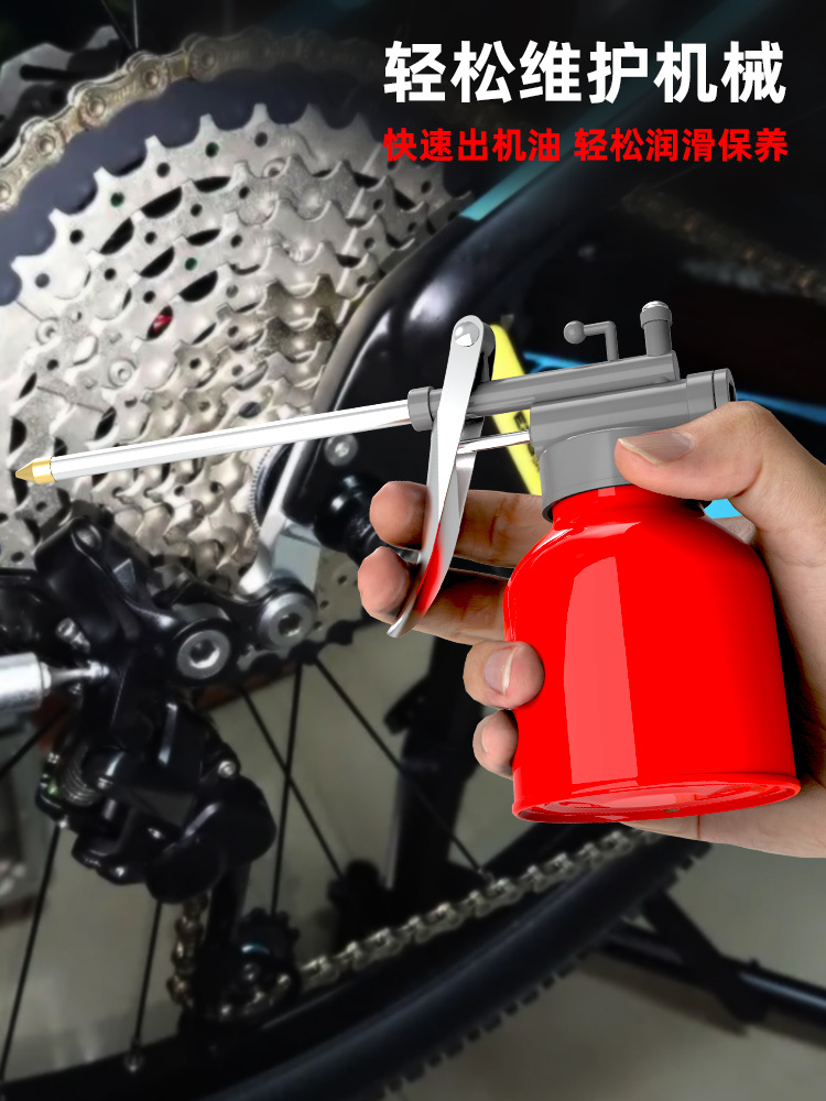 机油壶手动长嘴加油壶油高压机油喷油壶上油器金属润滑注油器