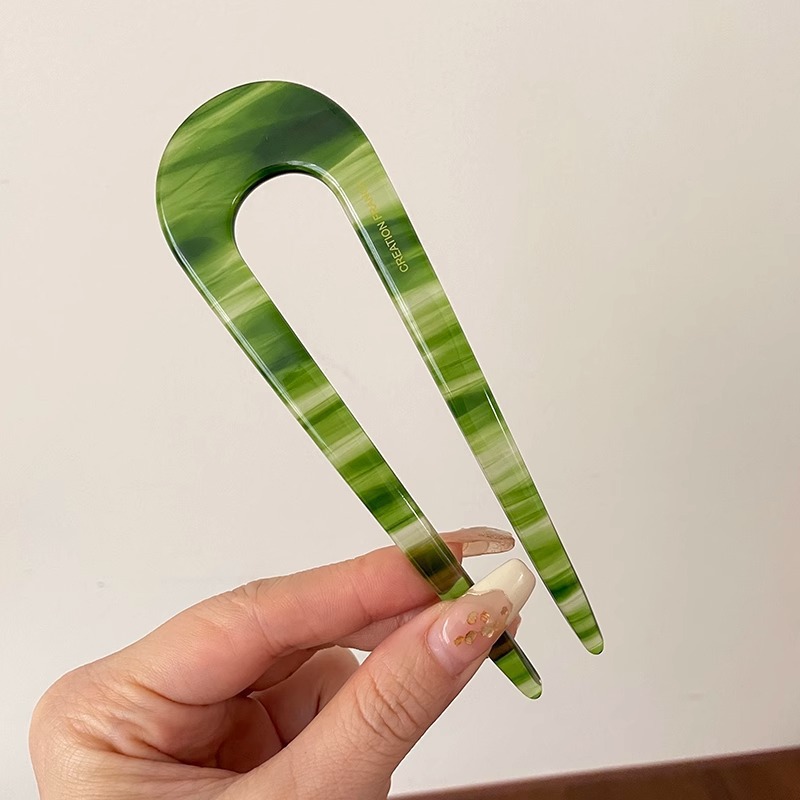 Nuevo estilo chino en forma de U pinzas de cabello de chicas bola de cabeza máquina de cabello insertado peine de alta sensación de cabeza trasera pinzas fijas