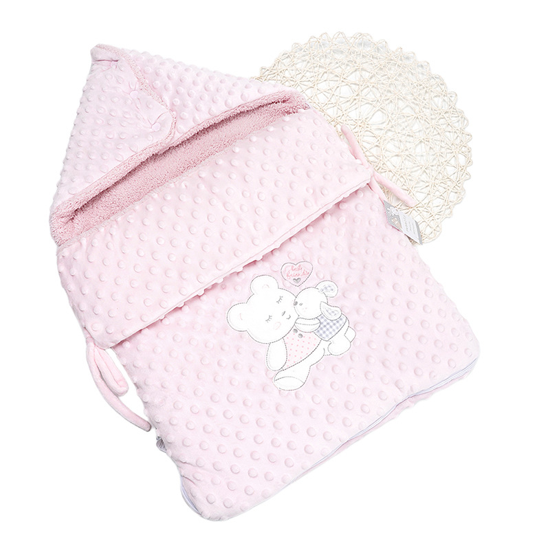 Saco de dormir anti-saltos de dos lados para recién nacidos, nido de dormir Sunnozy engrosado otoño y invierno, edredón de cachemira cálida para bebés