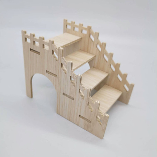 Wholesale wooden ladder hamster toys golden bear shelter platform bathroom stairs furniture ladder landscaping supplies