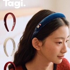 Tagi.丝绒《i》想象彩色钻鼓鼓复古可爱真丝高颅顶发箍头箍发饰女