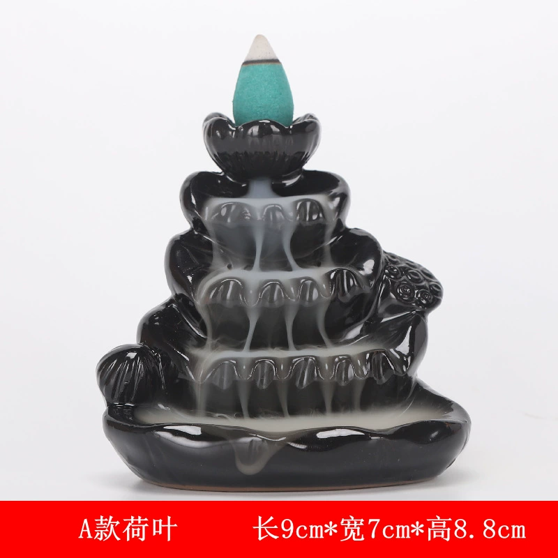 Backflow Ceramic Incense Burner, Inverted Mountain Design, Decorative Office Home Accent