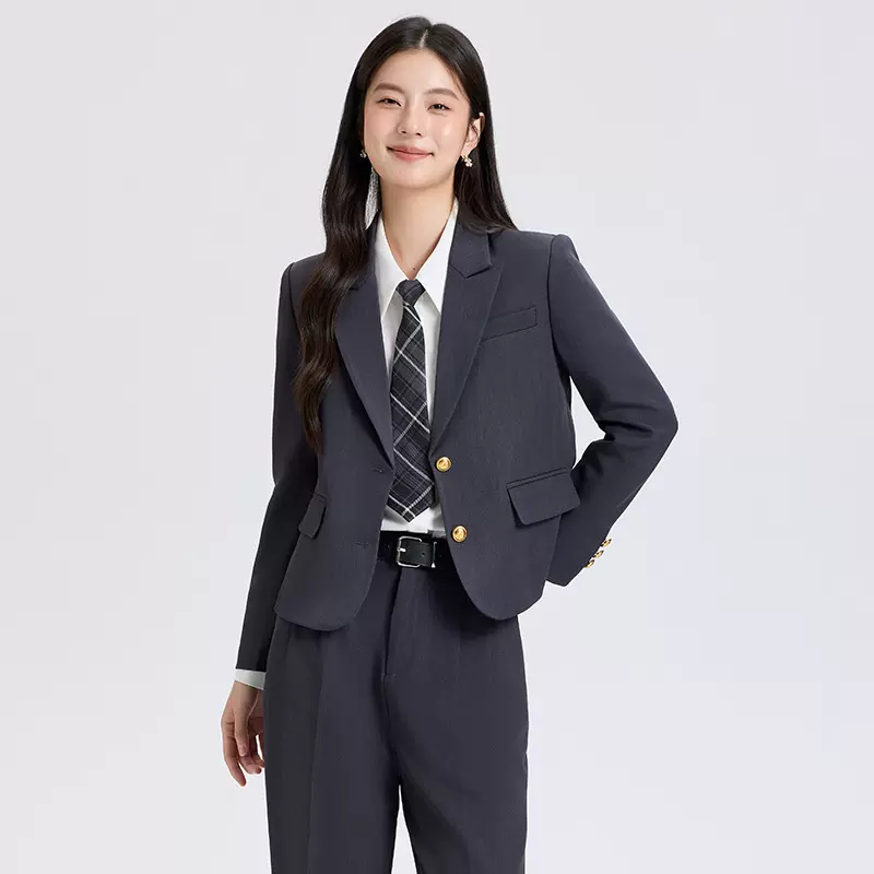 轻职场西装外套女大学生面试穿搭小个子教资公考通勤职业正装套装