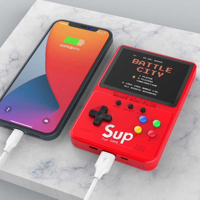 Handheld Game Console 500 Games Power Bank D31 Two-In-One Mini Handheld Console Connected to Tv Double Kidsren's Toy