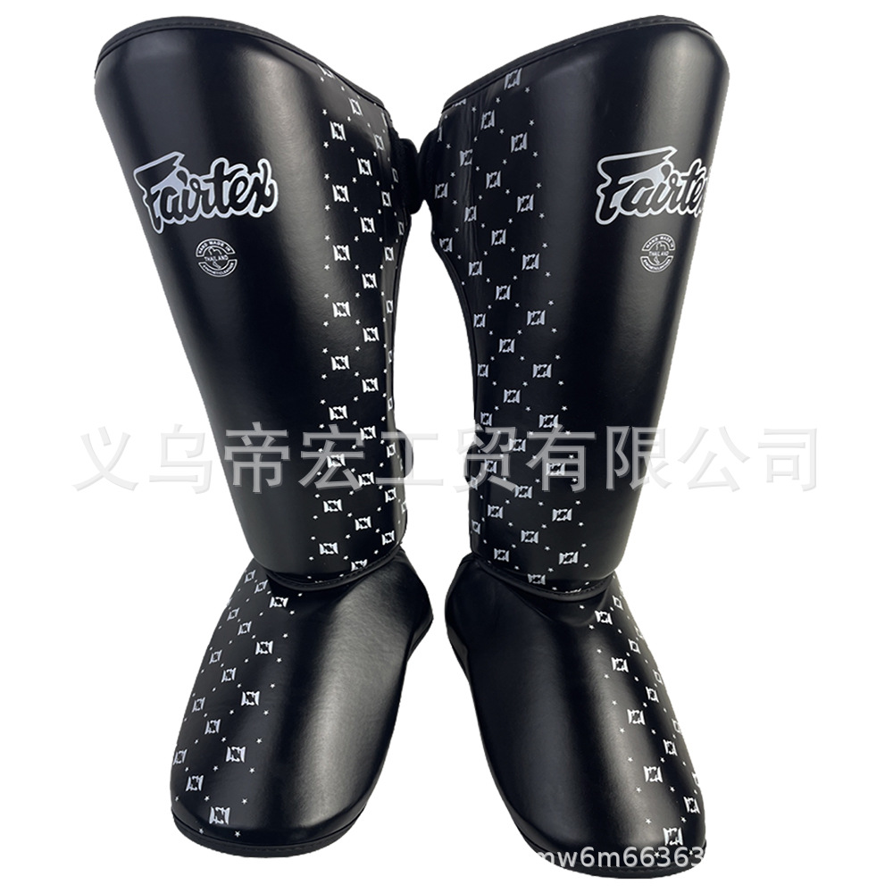Ft Boxing Leg Guards, Muay Thai Fighting Shin Guards, Foot Guards, Calf Guards, Sanda Fitness Combat Training, Close Combat Protection