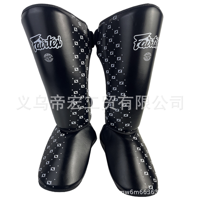 Ft Boxing Leg Guards, Muay Thai Fighting Shin Guards, Foot Guards, Calf Guards, Sanda Fitness Combat Training, Close Combat Protection