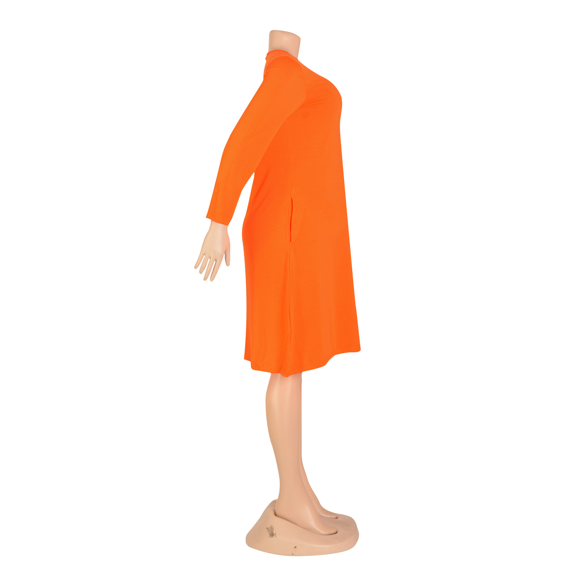 Women Clothing Dress Long Sleeve T-shirt Mid Solid Color Basic Summer Autumn