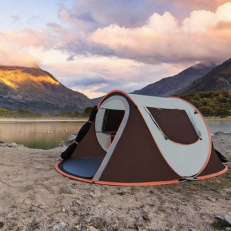 Manufacturer's Outdoor Tent for 5 People, Large Size, No Installation Required, Foldable, Fully Automatic, Hand-Pull Tent for Outdoor Camping, Waterproof and Sun Protection