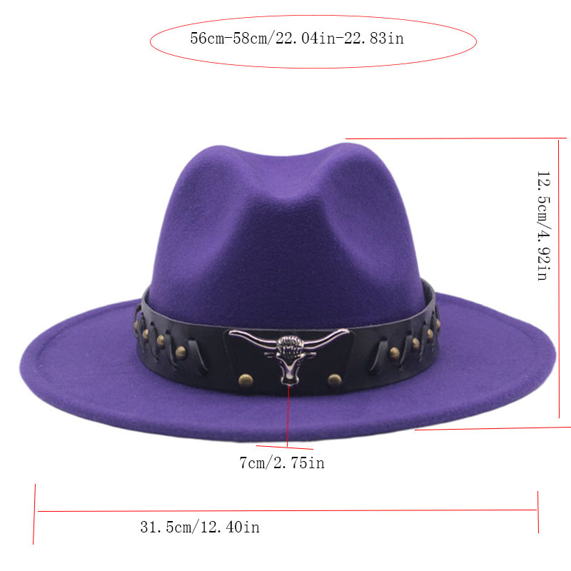 Cappello da cowboy spagnolo unisex Cappello a cilindro jazz erboso con tesa piatta e tesa larga per uomo e donna_voghion.com