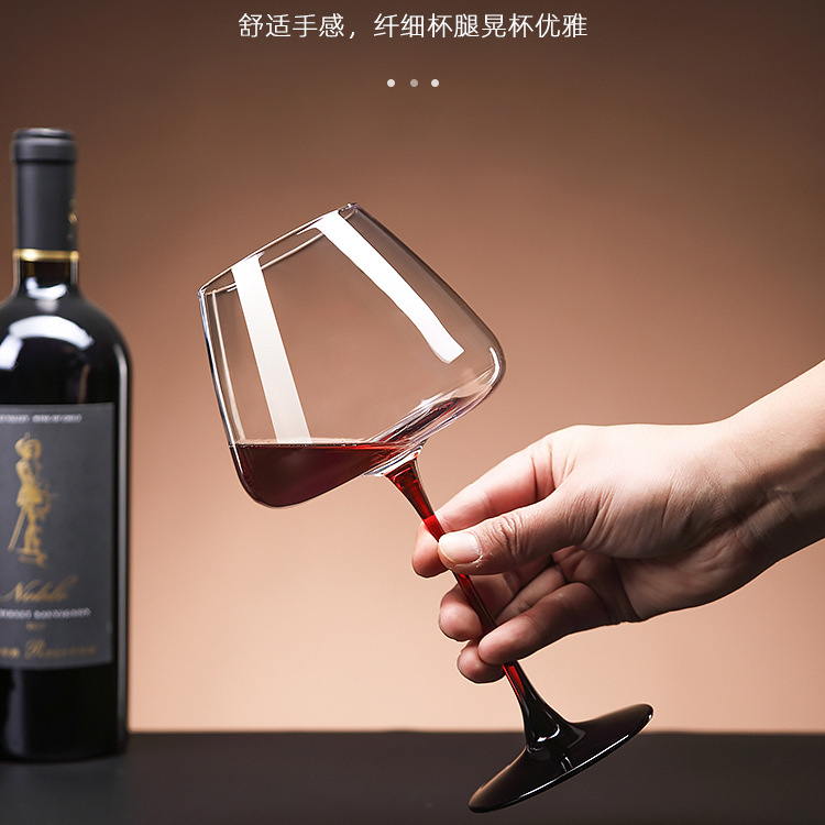 Elegante simple copa de cristal de vino copa de vino de gran capacidad Gran vientre negro pajarita copa de champán