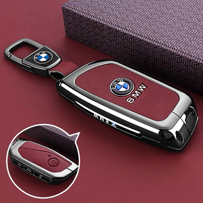 Static Rod/Key Bag | X1/I5/X7 Shell Bmw Buckle - type-c-key-red-leather-car-logo-buckle