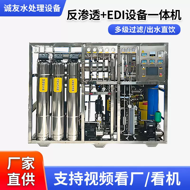 全自动ro膜反渗透水处理设备纯化水edi超纯水机大型工业净水器机