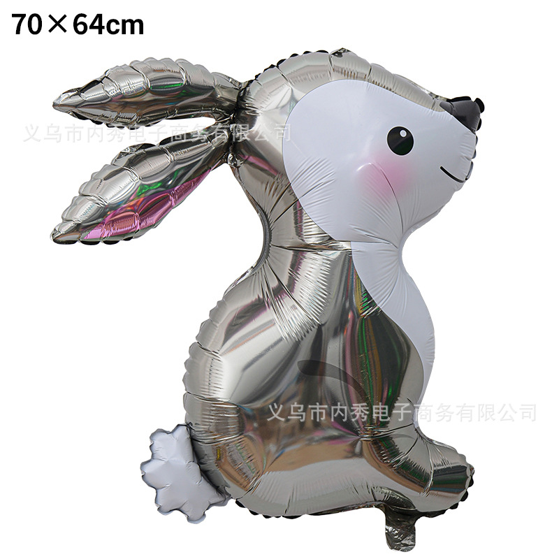 Globo de aluminio huevo de PASCUA conejo pollo forma de dibujos animados decoración de fiesta de PASCUA globo de forma especial