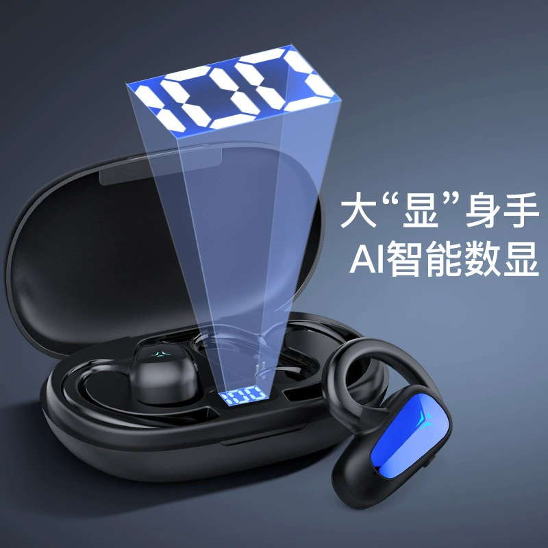 TWS-T8 Ear-hook Air Conduction Sports Business Dual-ear True Wireless Bluetooth Headset Non-in-ear Bone Conduction