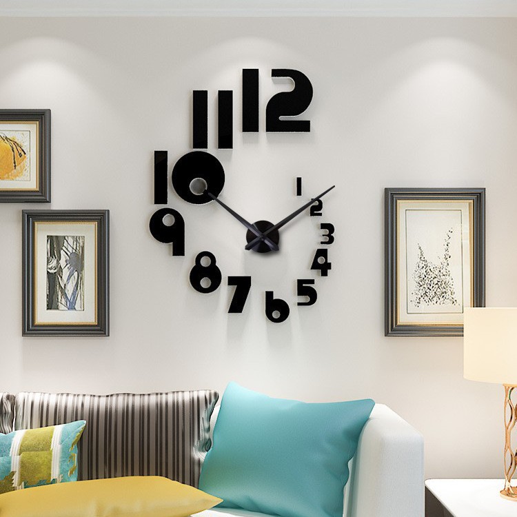 Creative Fashion DIY Clock Living Room Home Fashion Quiet Wall Clock Punch-free Distinctive Art Decorative Clock