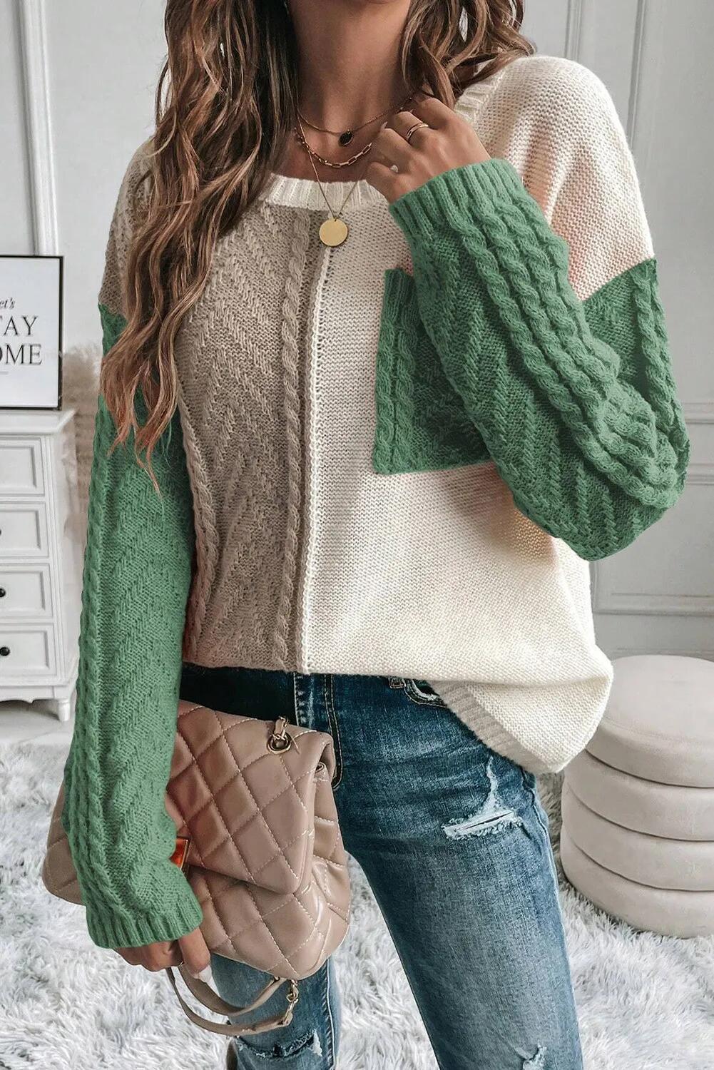 Cozy Patch-Pocket Sweater – Acrylic Blend Pullover With Contrast Stitching (S/M/L/XL, Oversized Fit, Fall-to-Winter Essential, Sweetheart Colors)_voghion.com