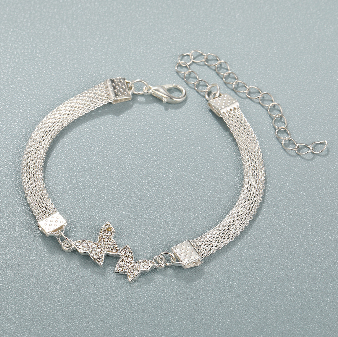 Bracciale farfalla con diamanti e cuore in argento donna_voghion.com