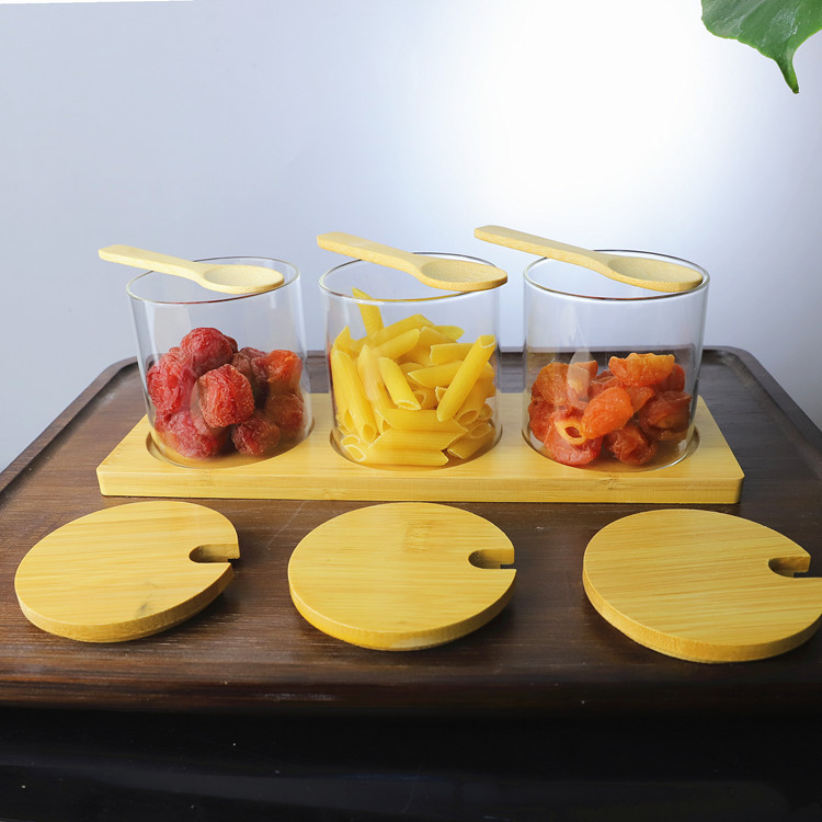 Cocina de almacenamiento vidrio con alto contenido de borosilicato, esencia de pollo, tanque de condimento de sal MSG, tanque de condimento de vidrio transparente para el hogar