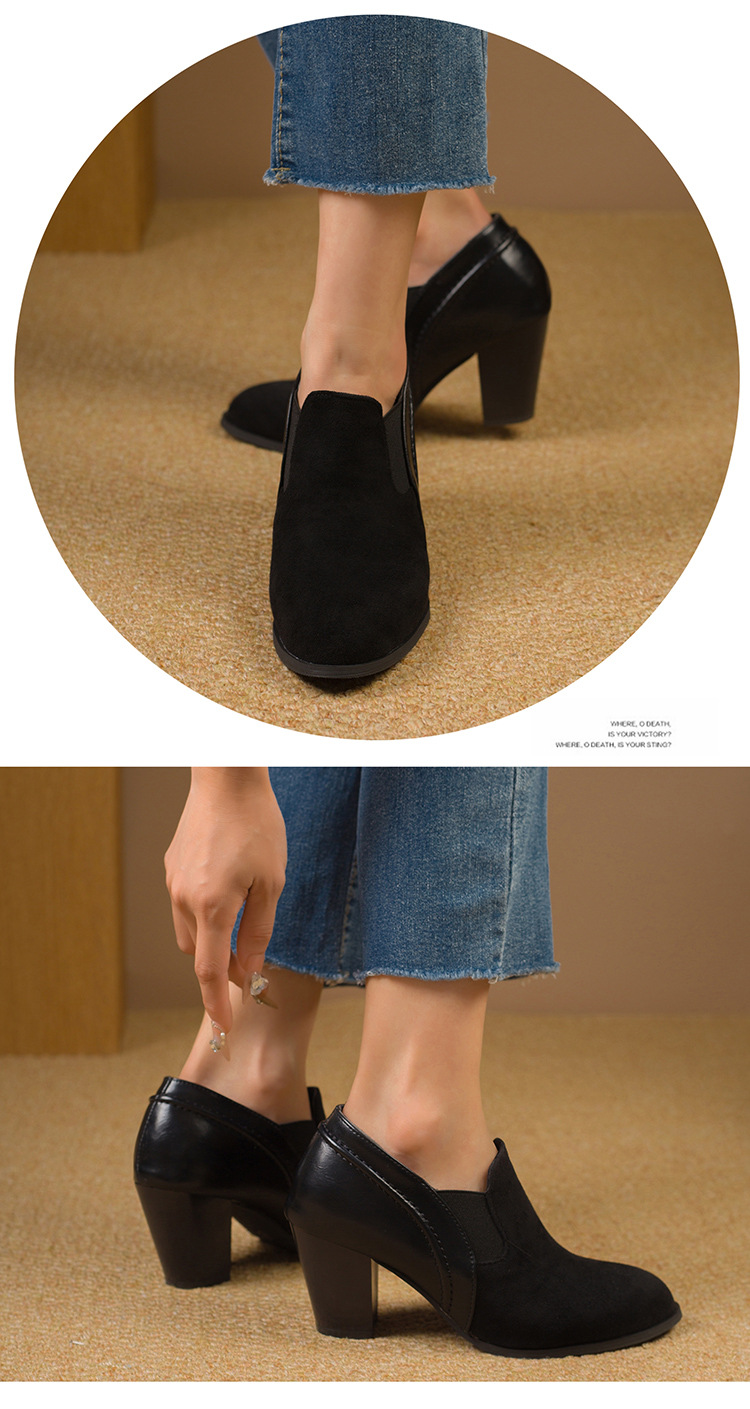 Damen Wildleder Pumps Mit Blockabsatz Für Herbst Und Beruf_voghion.com
