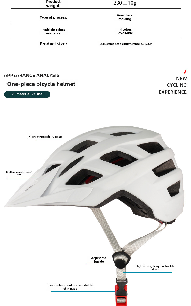 Dostawa bezpośrednio z fabryki Kask rowerowy Zintegrowany kask do jazdy na rowerze na świeżym powietrzu Kask rowerowy_voghion.com