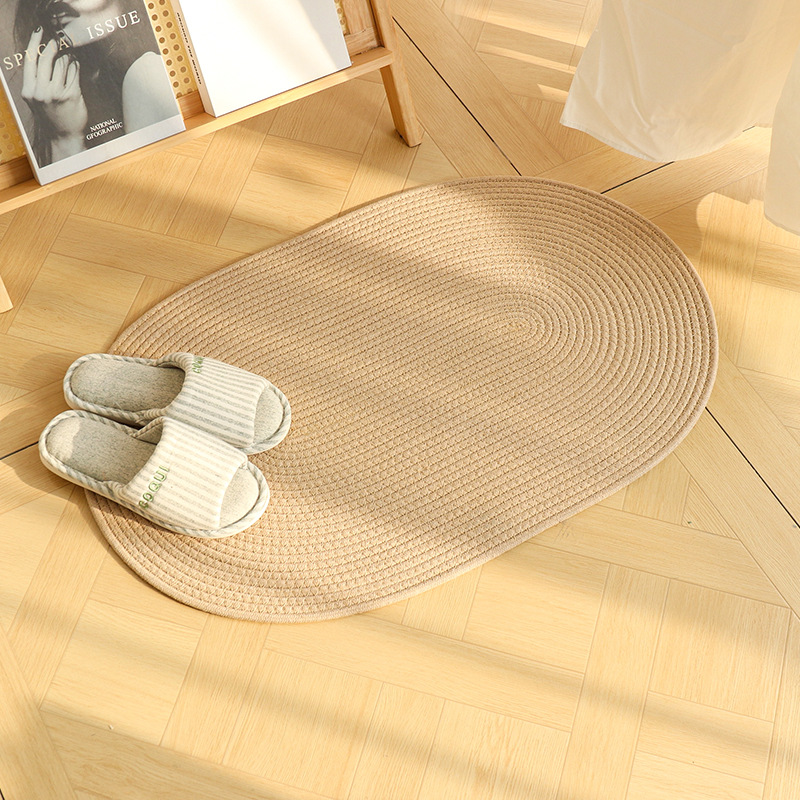 Algodón trenzado japonés alfombra de piso redonda dormitorio de niños alfombra de algodón rampante sala de estar sofá mesa de té alfombra estrella