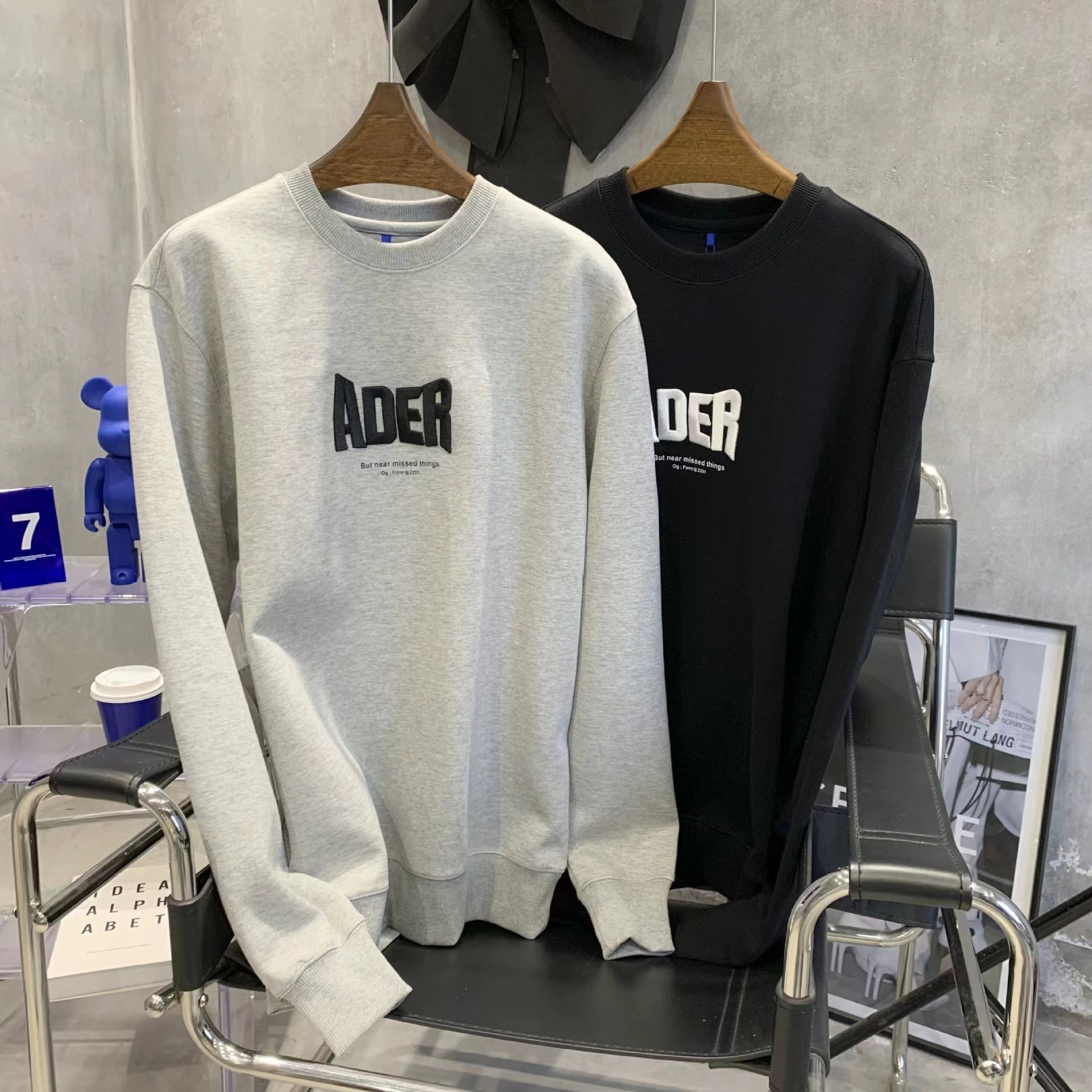ADER Sweater three-dimensional letter Embroidery 22 Spring and autumn season new pattern T-shirts Simplicity fashion Easy Korean Edition Long sleeve