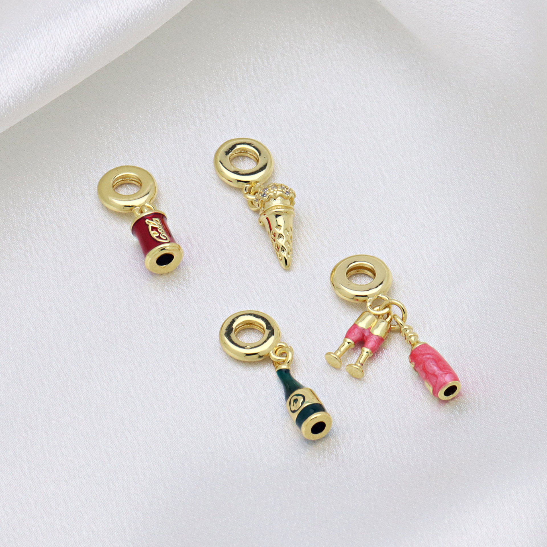 Pendant Jewelry Making Type 23mm, 27MM, 31mm Jewelry Making Size 1 Piece 23mm 27MM 31mm Copper 18K Gold Plated Can Wine Bottle Pendant