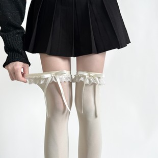Spring and Autumn Milk White Stockings Children Velvet Sweet Lace Over-the-Knee Stockings Lolita Bow Japanese High Stockings